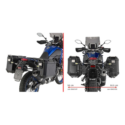 Supports valises Givi ONE-FIT(PLO) Monokey Cam-Side Trekker passage échappement Ténéré 700 19-24