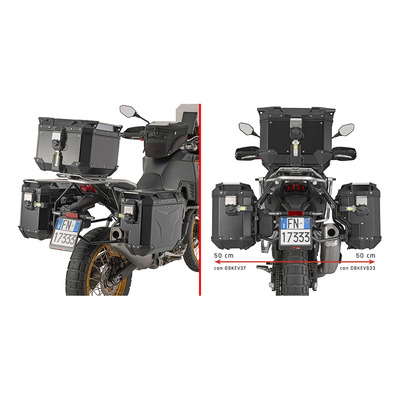 Supports valises Givi ONE-FITPLO Monokey Cam-Side Trekker passage échappement Kove 800 X-Pro 24-25