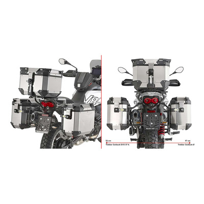 Supports valises Givi ONE-FIT(PLO) pour Monokey Cam-Side Trekker Moto Guzzi V85 TT 2024