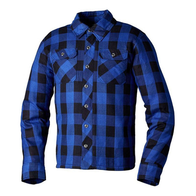 Sur-chemise moto RST Lumberjack Aramid CE bleu check