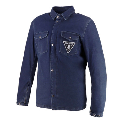 Surchemise moto Von Dutch x Helstons Stray Cat bleu dirty