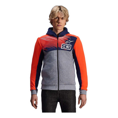 Sweat à capuche moto Alpinestars MM93 Chrome V2 Sport blue navy/gray/red fluo