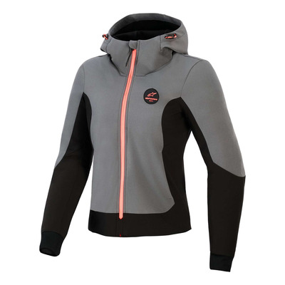 Sweat à capuche moto femme Alpinestars Stella Radium Tech deep gray/black