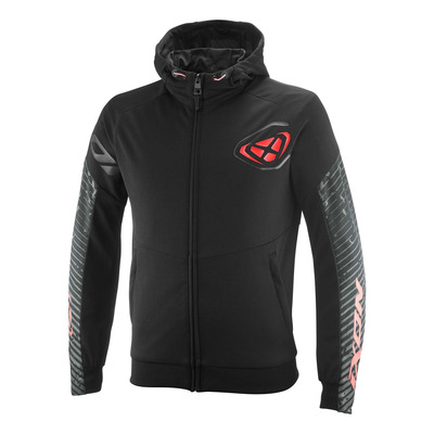 Sweat à capuche moto Ixon Touchdown Air noir/rouge vif