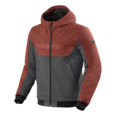 Sweat à capuche moto Rev’It Parabolica 2 burgundy red/grey