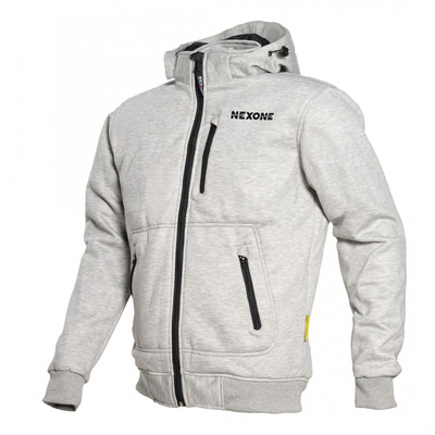 Sweat à capuche moto zippé Nexone gris