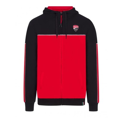 Sweat zippé à capuche Ducati Racing Corse noir/rouge