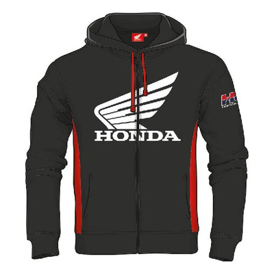 Sweat zippé à capuche Honda HRC Wing noir