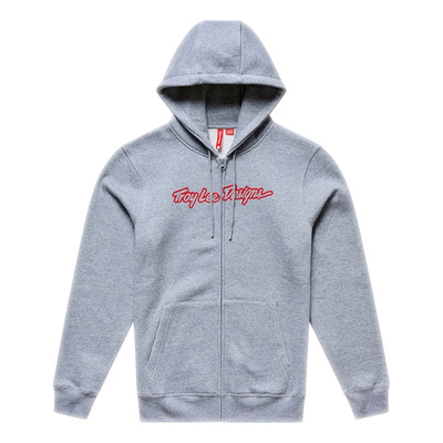 Sweat zippé à capuche Troy Lee Designs Signature gray/heather/red