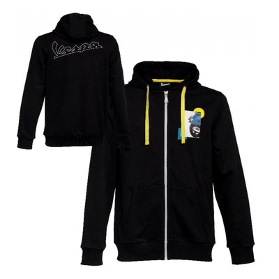 Sweat zippé à capuche Vespa Heritage noir