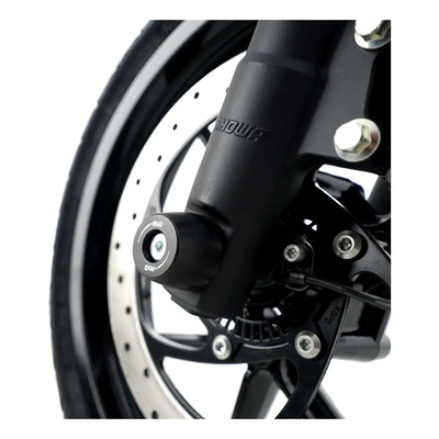 Tampons de protection de fourche R&G Racing noirs Royal Enfield Himalayan 450 24-25