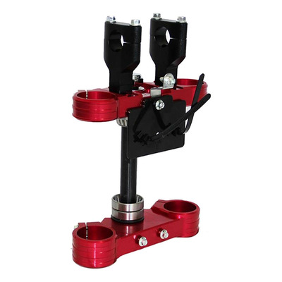 Té de Fourche Complet avec Pontets YCF FACTORY Rouge 48/48 Largeur 160mm pour Supermotard SM F190