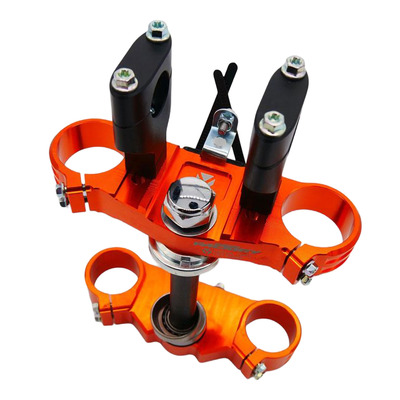 Té de Fourche Complet YCF Orange avec Pontets - Ø 48 / 48mm Largeur 160mm