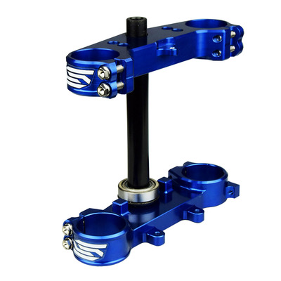 Té de Fourche SCAR Offset Origine 22mm en Aluminium Anodisé Bleu pour Husqvarna TC/FC 23-24