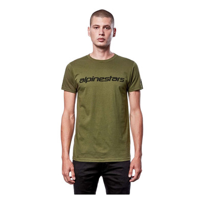 Tee-Shirt Alpinestars Linear Wordmark vert militaire/noir