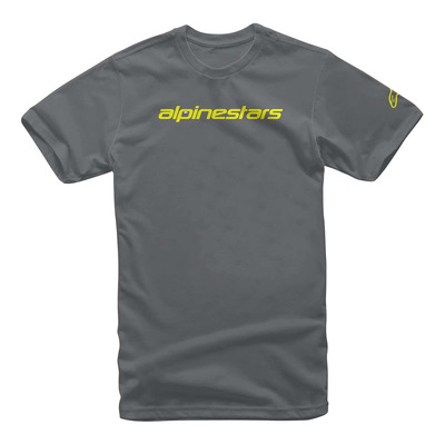 Tee-shirt Alpinestars Wordmark charcoal/jaune fluo