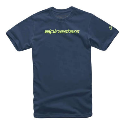 Tee-shirt Alpinestars Wordmark navy/lime