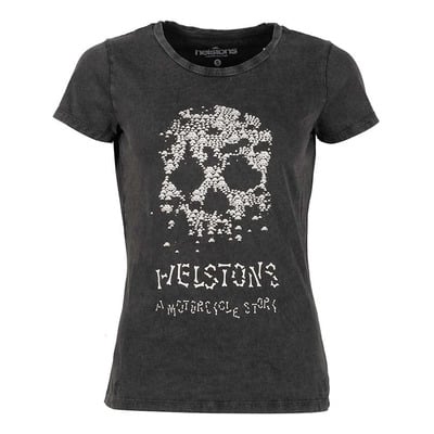 Tee-shirt femme Helstons Bones girl noir/blanc