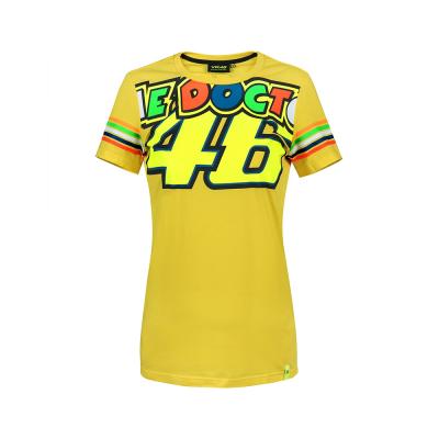 Tee shirt femme VR46 Valentino Rossi Stripes jaune 2018