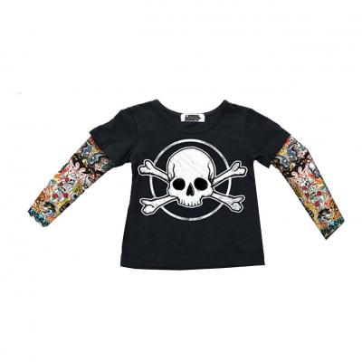 Tee-shirt manche longue enfant Lethal Threat Skull & bones tatoo noir