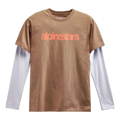 Tee-Shirt manches longues Alpinestars Stack Knit sable/rouge