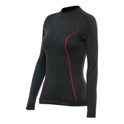 Tee-shirt manches longues femme Dainese Thermo LS Lady noir/rouge
