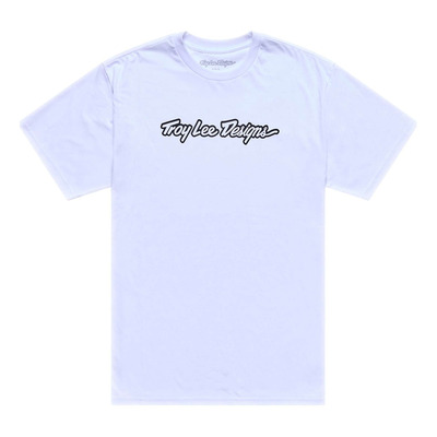Tee-Shirt Troy Lee Designs Signature blanc/noir