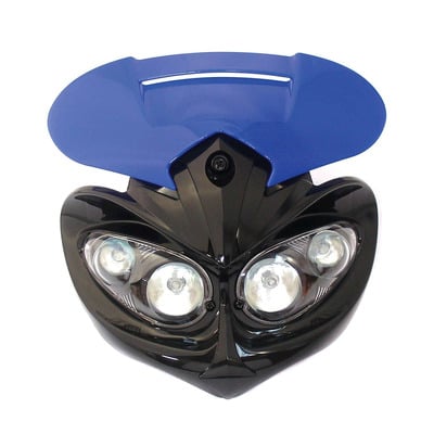 Tête de fourche universelle Bike Enduro Rage Unit bleu avec optiques