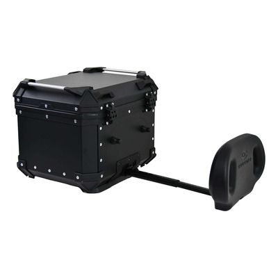 Top case aluminium Coocase X1 Series 45 noir avec platine dosseret ajustable