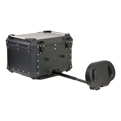 Top case aluminium Coocase X1 Series 55 noir avec platine dosseret ajustable