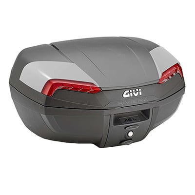 Top case Givi Monolock® E46N2 Riviera 46 Litres noir et gris/catadioptres rouges