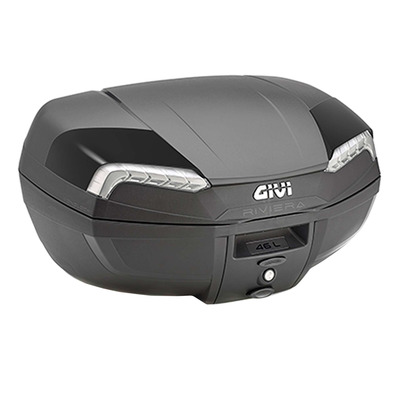 Top case Givi Monolock® E46NT2 Riviera 46 Litres noir et gris/catadioptres transparents