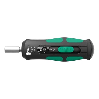 Tournevis dynamométrique à cliquet - porte embout 1/4 Wera 7515 Kraftform