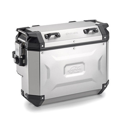 Valise droite aluminium Kappa K'Voyager 33L dégagement d'échappement