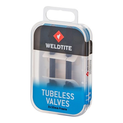 Valves de pneu Weldtite Presta pour tubeless 55mm (par 2)