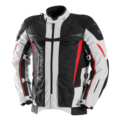 Veste textile Furygan Montroc Kevlar Primaloft 3 en 1 noir/pearl/rouge