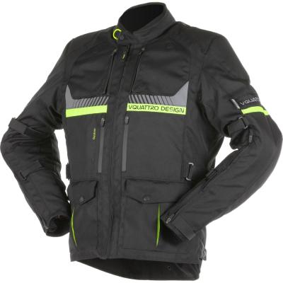 Veste textile V'Quattro Hurricane noir/jaune fluo