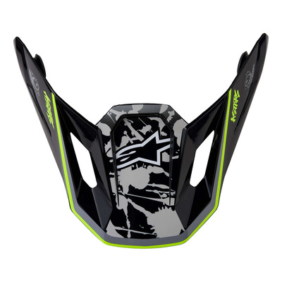 Visière pour casque cross Alpinestars SM7 Blaster black/gray/white/yellow fluo glossy