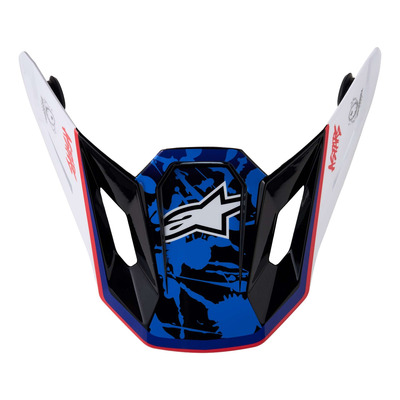 Visière pour casque cross Alpinestars SM7 Blaster white/blue/red glossy