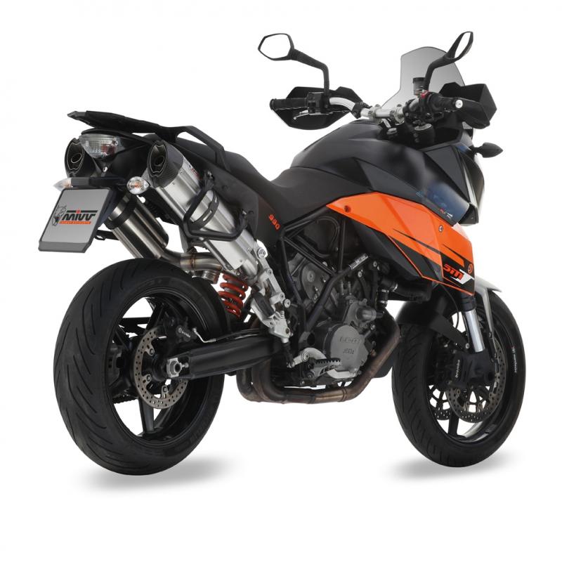 Silencieux double MIVV Suono inox / casquette carbone KTM 990 SMT Supe