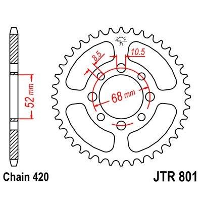 Couronne JT Sprockets Acier pas 420 49 dents - Pour Kawasaki AR 50 81-98