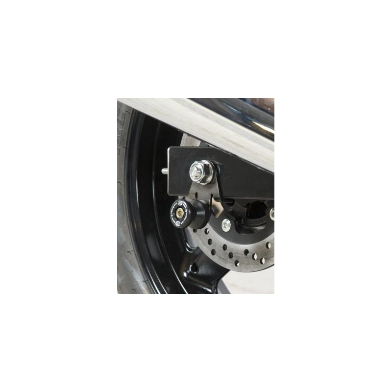 Diabolos de bras oscillant R&G Racing noir sur platine Suzuki GW 250 I