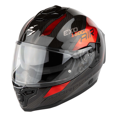 Casque intégral Scorpion Exo-1500 Carbon Air Platted noir/rouge