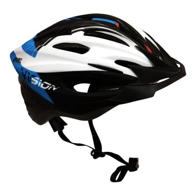 Casque vélo adulte Optimiz O300 Vision bleu/blanc/noir verni