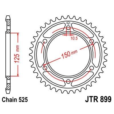 Couronne JT Sprockets Acier pas 525 42 dents - Pour KTM 1290 Superadventure 15-17