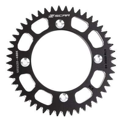 Couronne Scar anti-boue aluminium ultra-light SRS510 - 428 48 Dents Noir - KTM SX 85cc 04-23