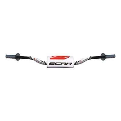 Guidon Scar - MX O² Carmichael Ø28,6mm - Blanc/Blanc
