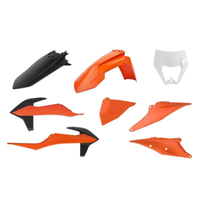 Kit plastique Polisport KTM 150 EXC 2021 orange/noir (couleur origine 2020)