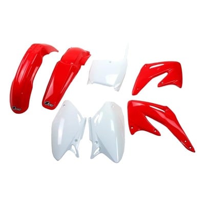 Kit plastique UFO Honda CRF 450R 02-03 rouge/blanc (couleur origine)