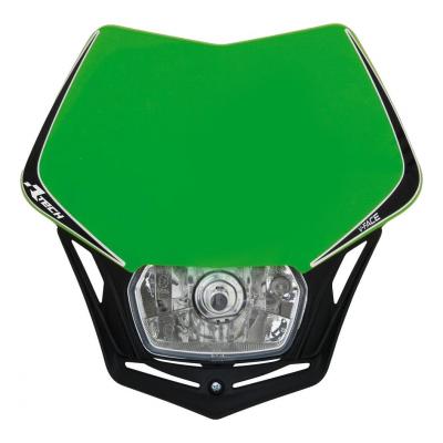 Plaque phare RTech V-Face verte Kawasaki et noire